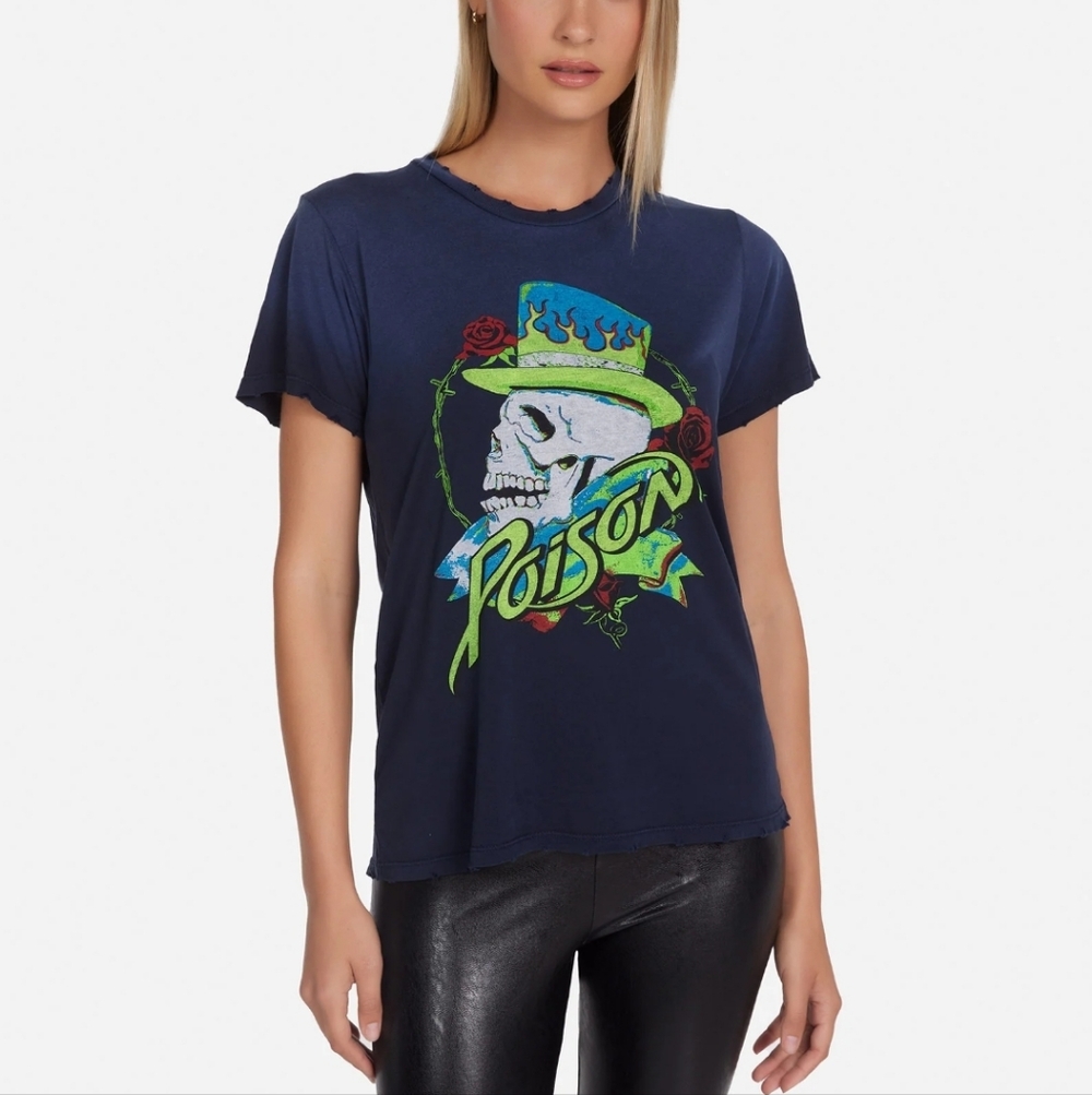Lauren Moshi Neon Poison Skull wolf Tee